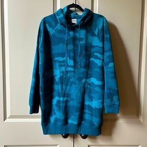 NWOT Victoria’s Secret Pink Blue Camo Sweatshirt Hoodie Tunic Dress
